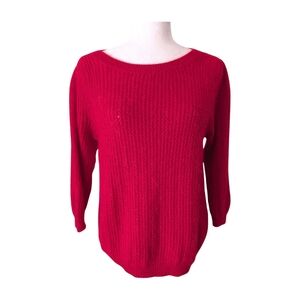 Des‎ Petits Hauts Red Wool Mohair & Cashmere Blend Crew Neck Sweater Size Medium